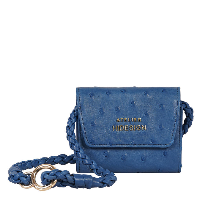 Coral W4 Blue Leather Sling Wallet