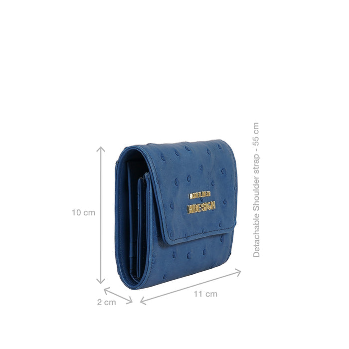 Coral W4 Blue Leather Sling Wallet