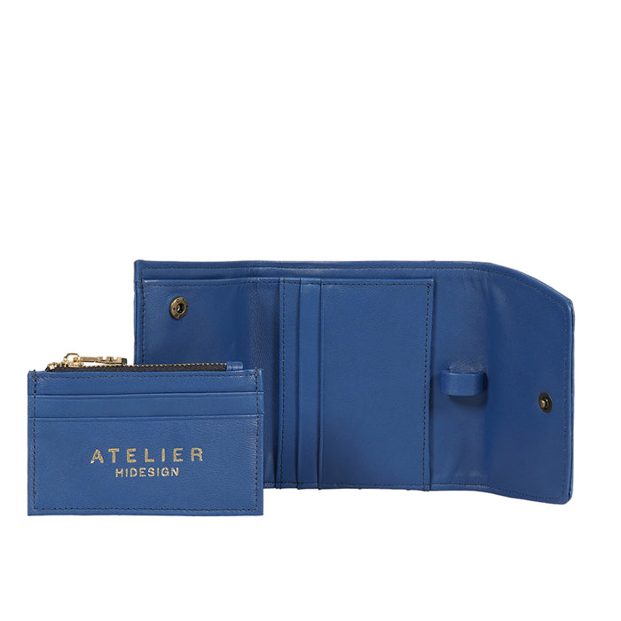Coral W4 Blue Leather Sling Wallet