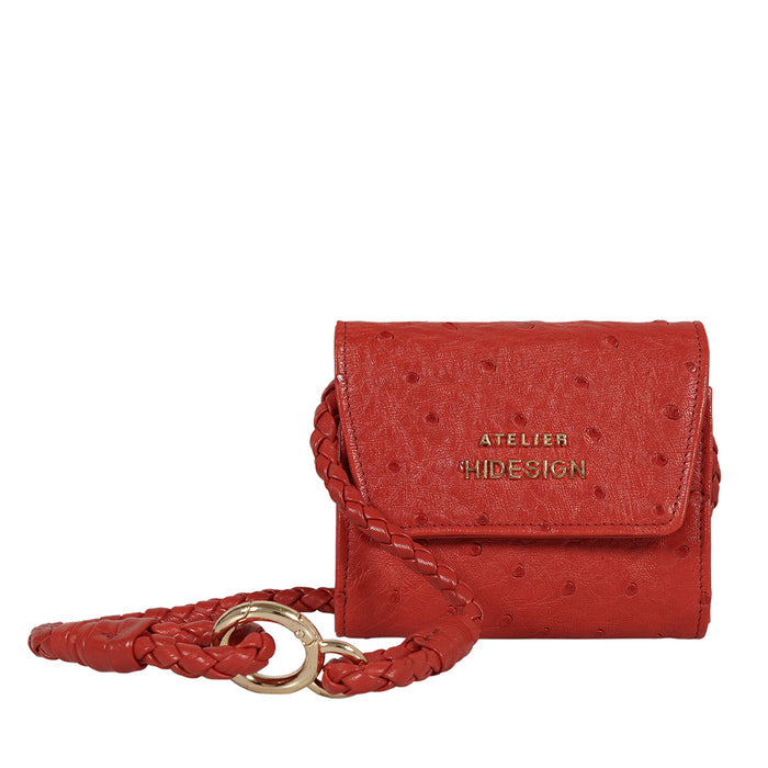 Coral W4 Red Leather Sling Wallet