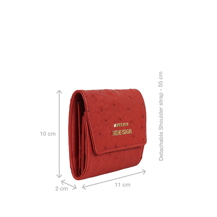 Coral W4 Red Leather Sling Wallet