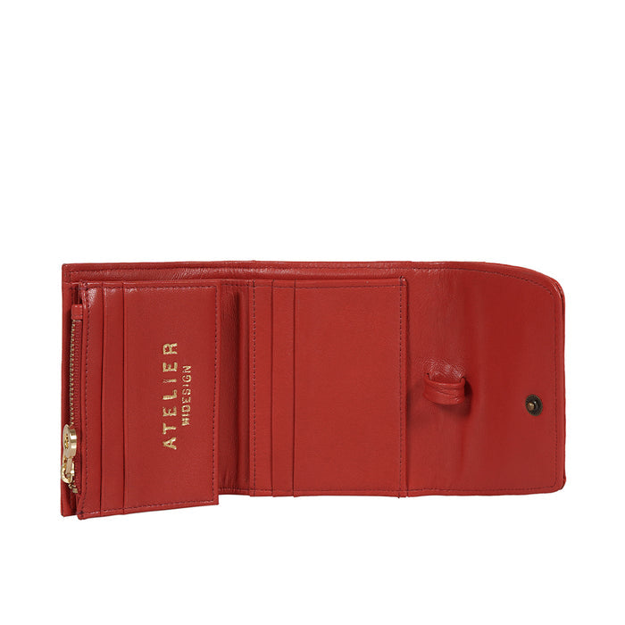 Coral W4 Red Leather Sling Wallet