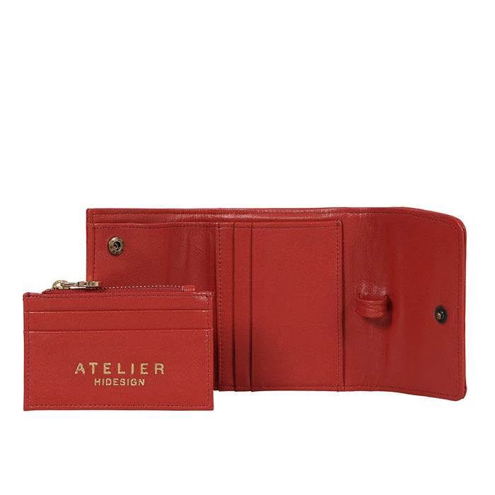 Coral W4 Red Leather Sling Wallet