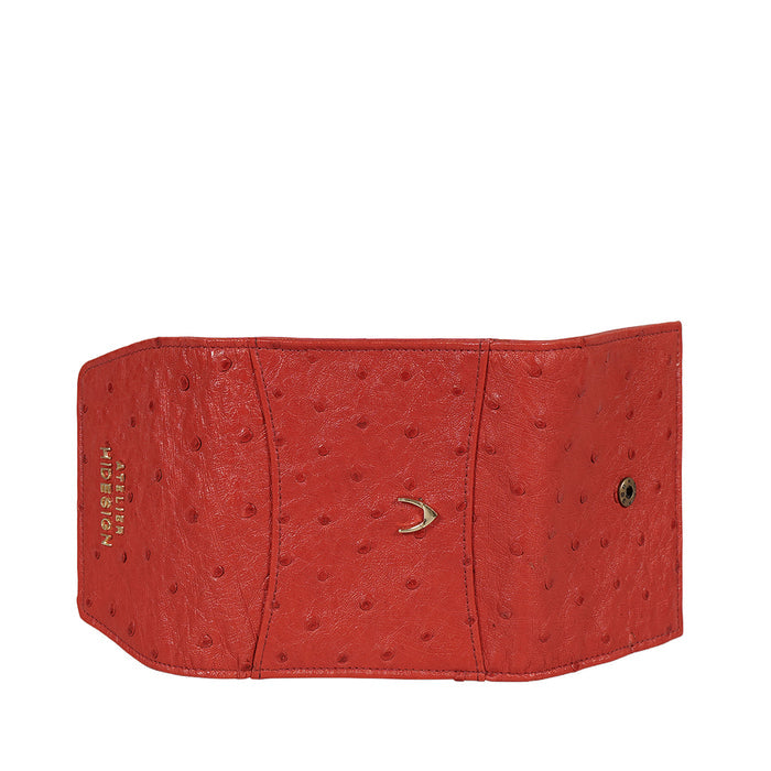 Coral W4 Red Leather Sling Wallet