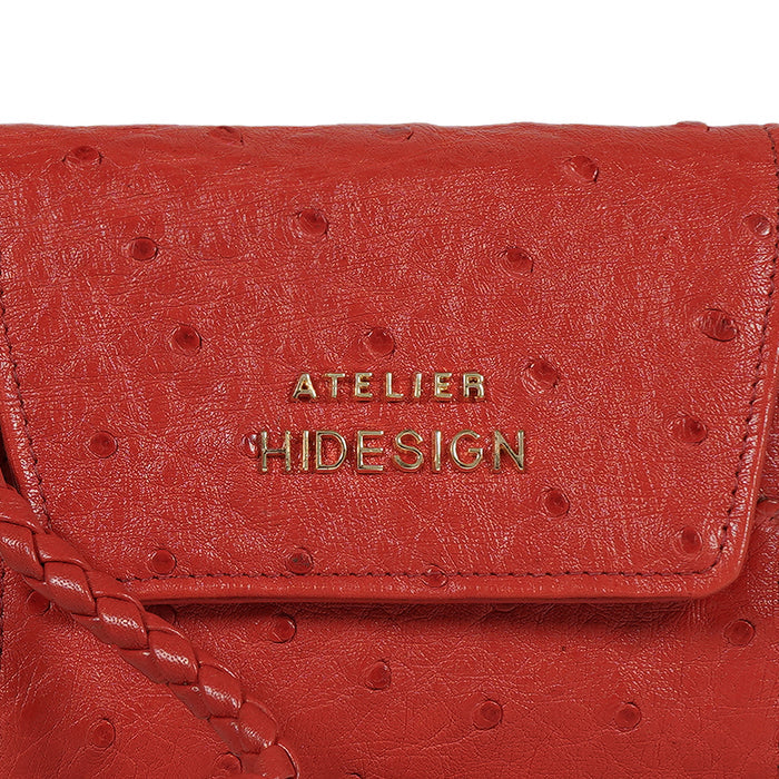 Coral W4 Red Leather Sling Wallet