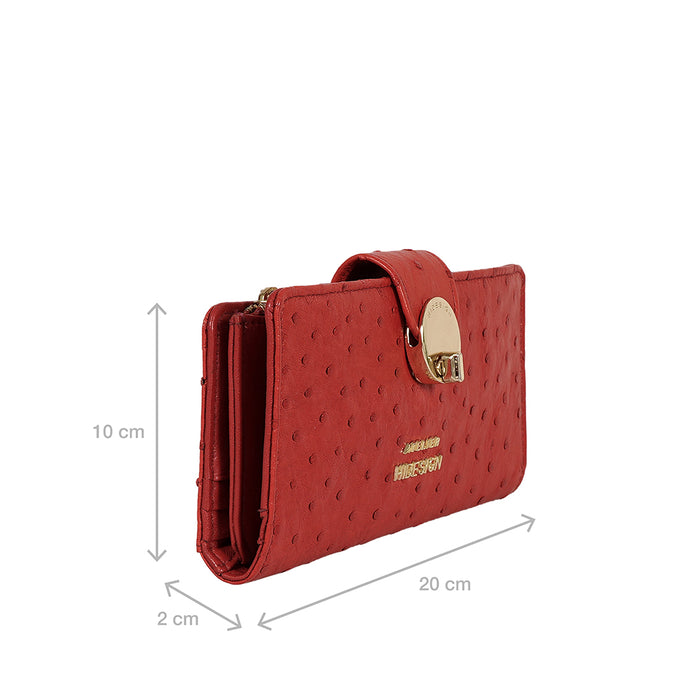 Coral W5 Red Leather Bi-Fold Wallet