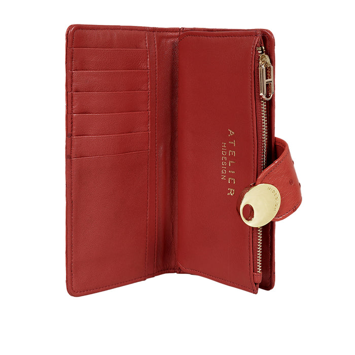 Coral W5 Red Leather Bi-Fold Wallet
