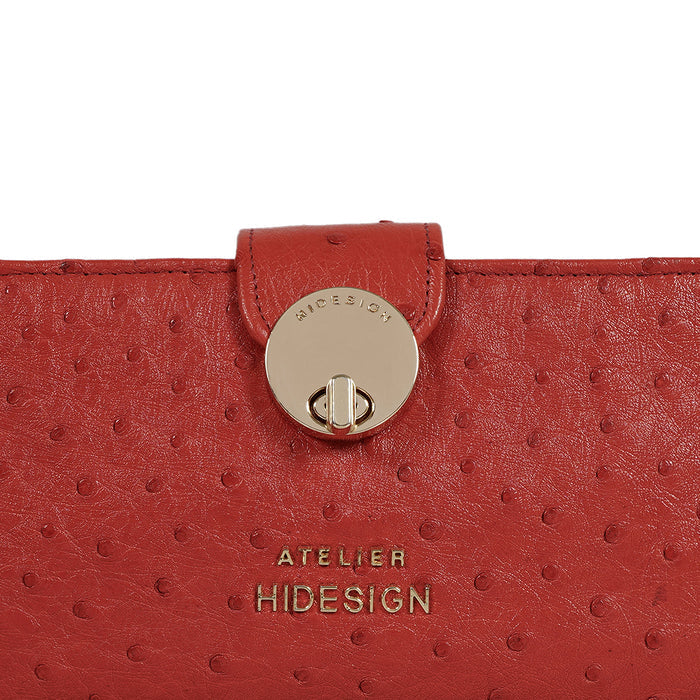 Coral W5 Red Leather Bi-Fold Wallet