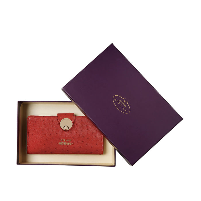 Coral W5 Red Leather Bi-Fold Wallet