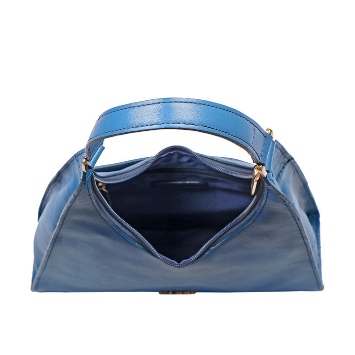 Cordoba 01 Blue Leather Shoulder Bag