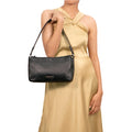 Corso 02 Black Leather Shoulder Bag