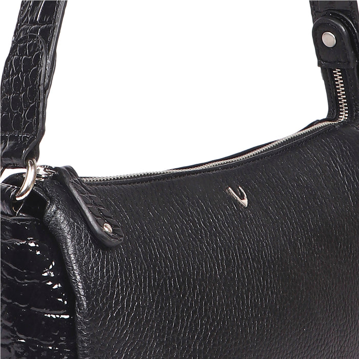 Corso 02 Black Leather Shoulder Bag