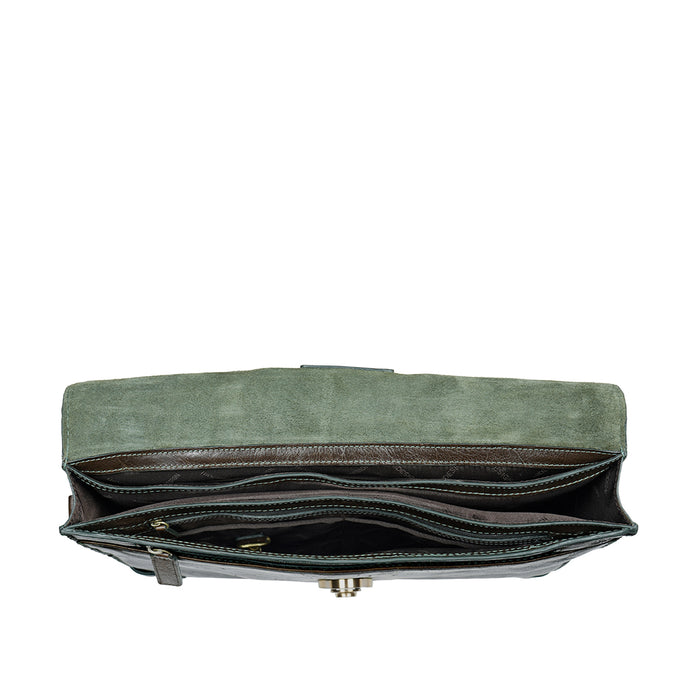 Count 01 Green Leather  Messenger Bag