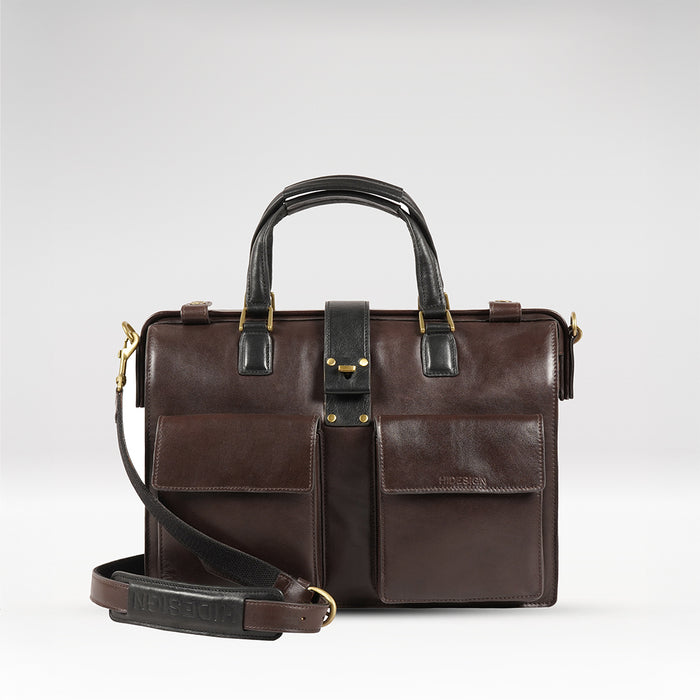 Count 02 Brown Leather  Briefcase
