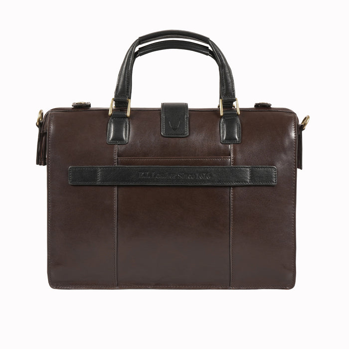 Count 02 Brown Leather  Briefcase