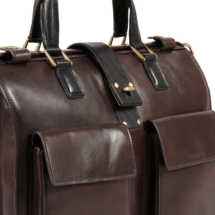Count 02 Brown Leather  Briefcase