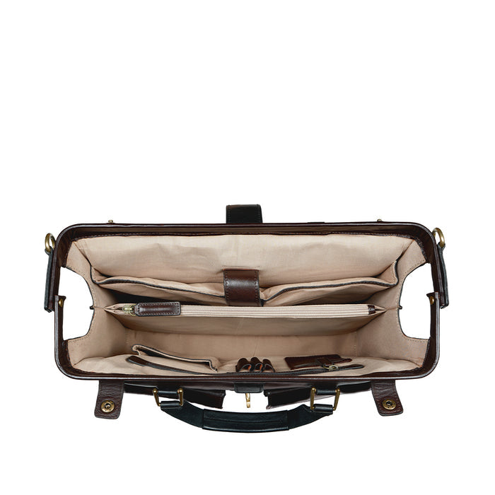 Count 02 Brown Leather  Briefcase