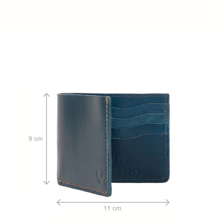 Count W1 Blue Leather Bi-Fold Wallet