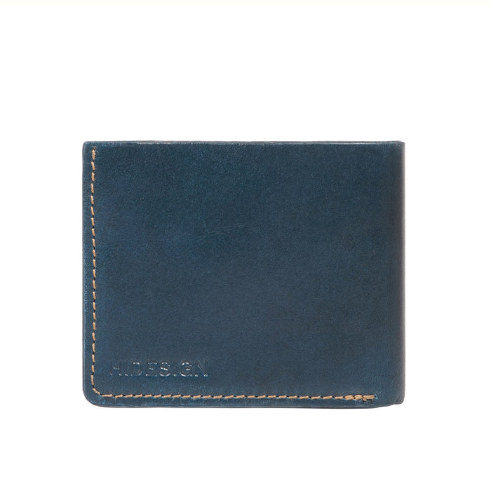 Count W1 Blue Leather Bi-Fold Wallet