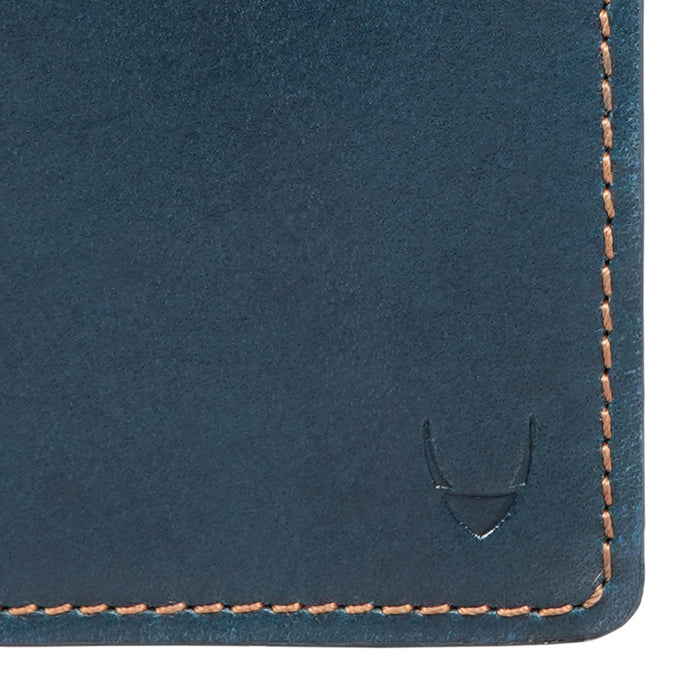 Count W1 Blue Leather Bi-Fold Wallet