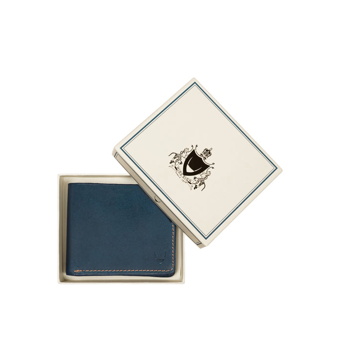 Count W1 Blue Leather Bi-Fold Wallet