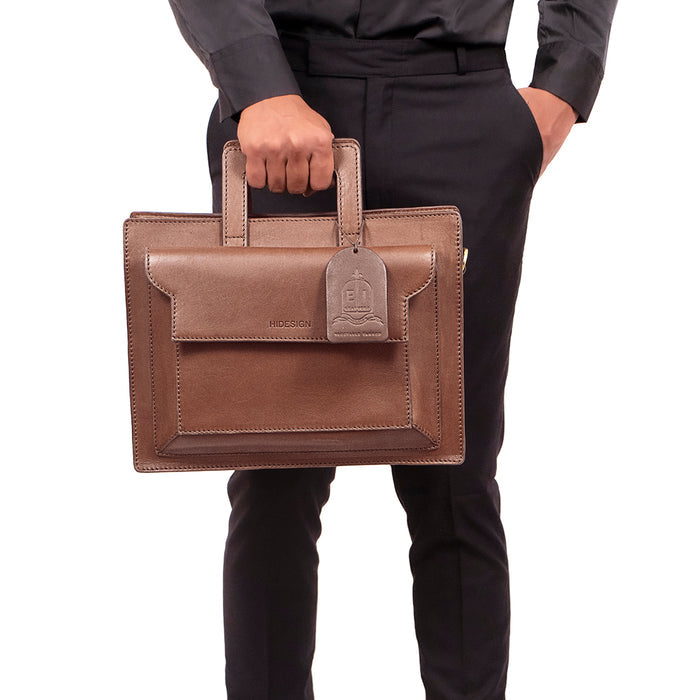 Creation - 01 Brown Leather  Briefcase