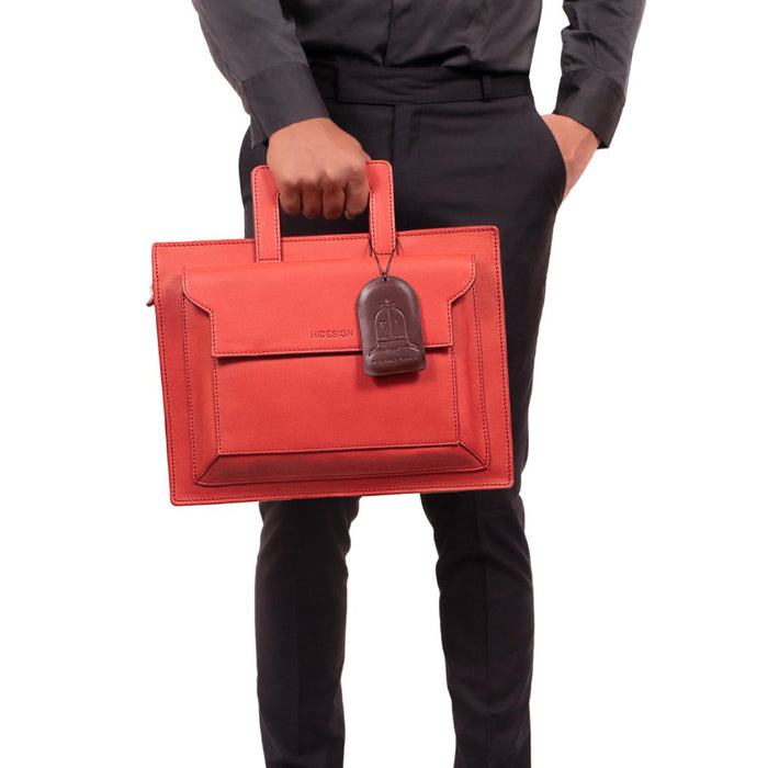 Creation - 01 Red Leather  Briefcase