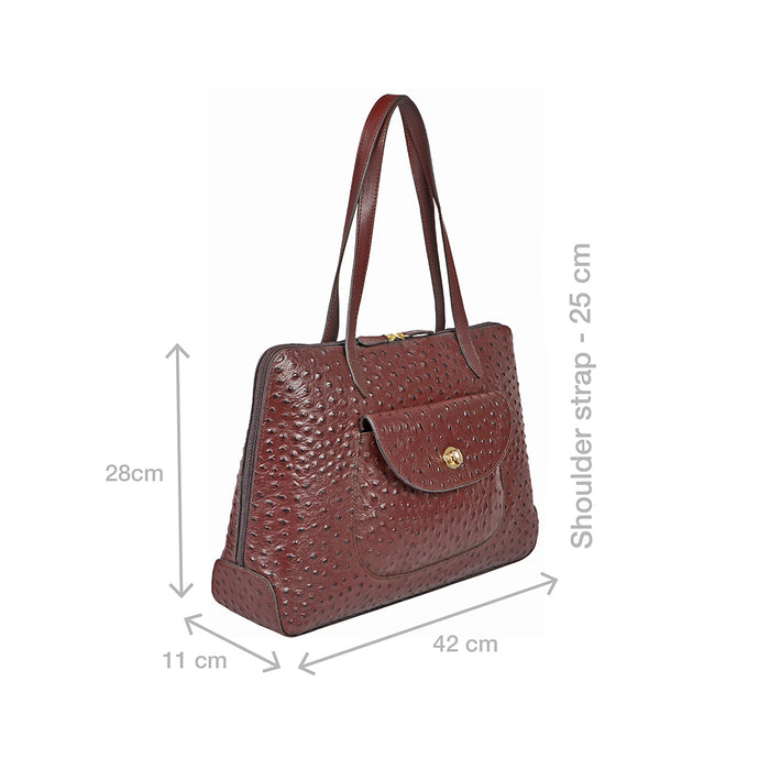 Croco 02 Brown Leather Tote Bag