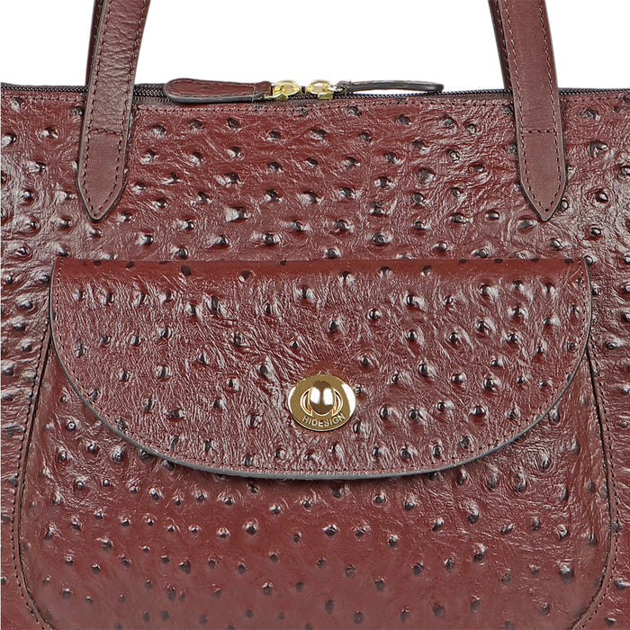 Croco 02 Brown Leather Tote Bag
