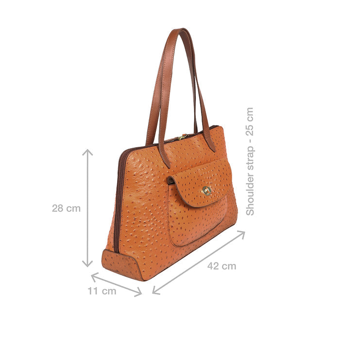 Croco 02 Tan Leather Tote Bag