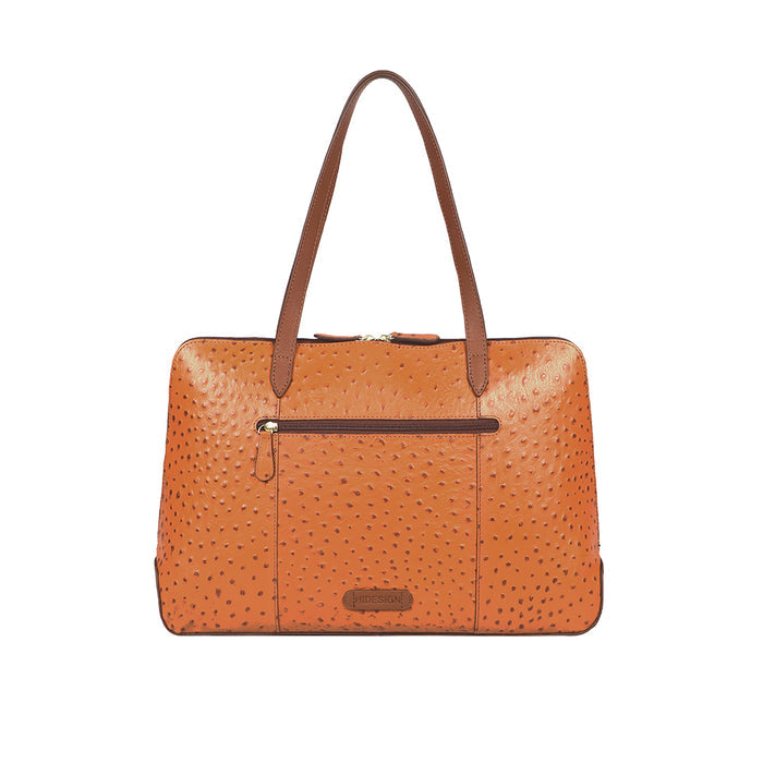 Croco 02 Tan Leather Tote Bag