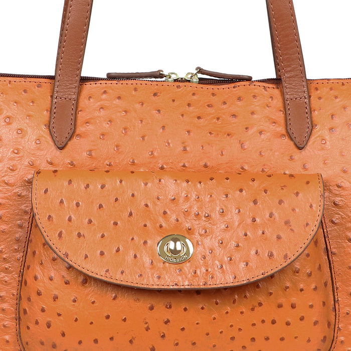Croco 02 Tan Leather Tote Bag