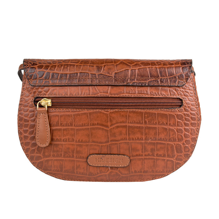 Croco W3 Tan Leather Sling Wallet