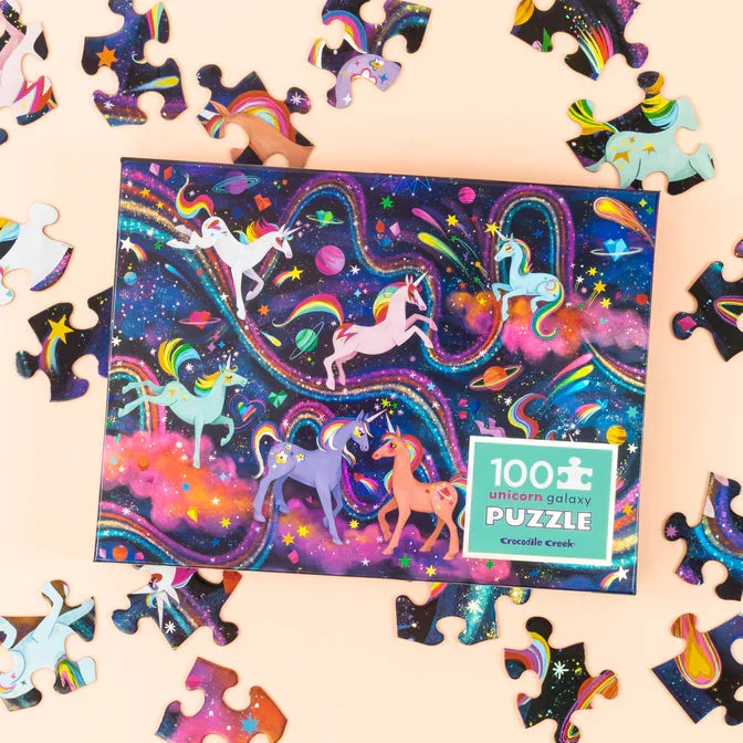 Crocodile Creek - Holographic Unicorn Galaxy Puzzle 100pc