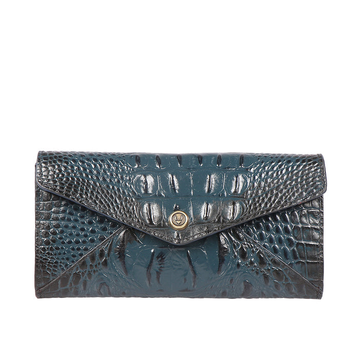 Cupertino W1 Blue Leather Clutch Wallet