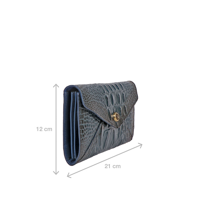 Cupertino W1 Blue Leather Clutch Wallet