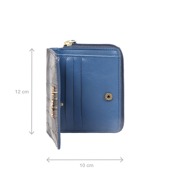 Cupertino W2 Blue Leather Bi-Fold Wallet