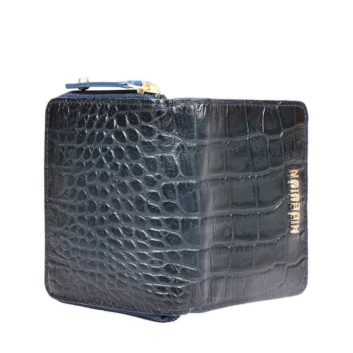 Cupertino W2 Blue Leather Bi-Fold Wallet