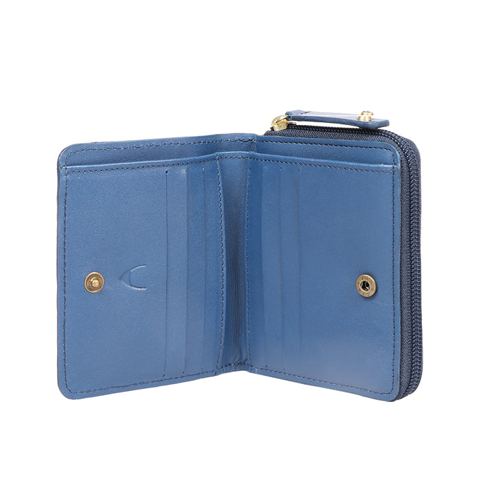Cupertino W2 Blue Leather Bi-Fold Wallet