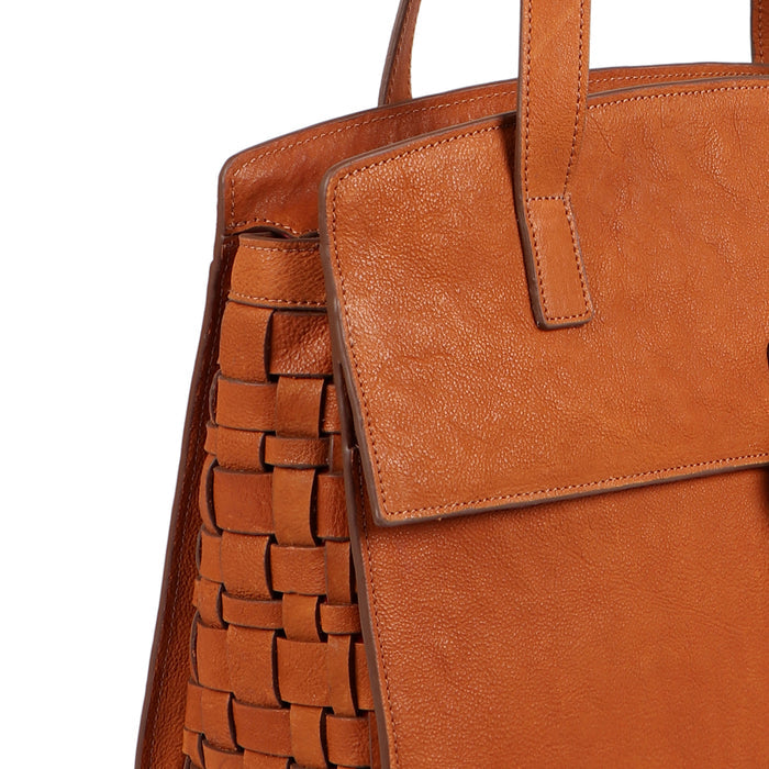 Daicho 01 Orange Leather Shoulder Bag