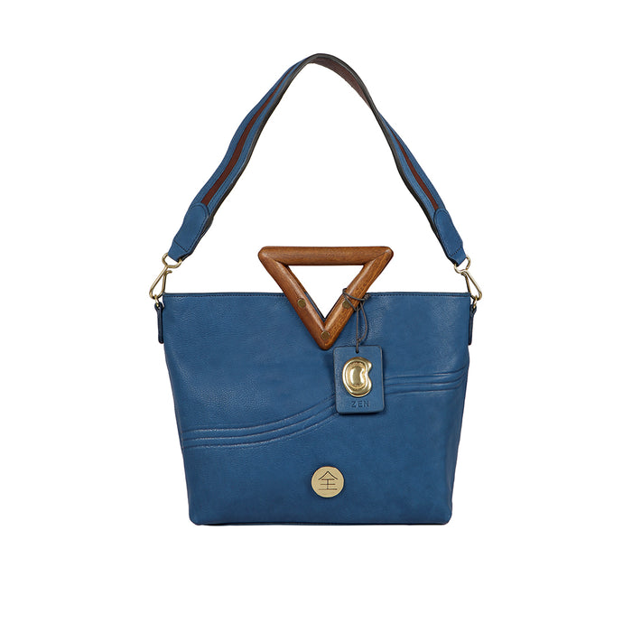 Daishi 02 Blue Leather Shoulder Bag