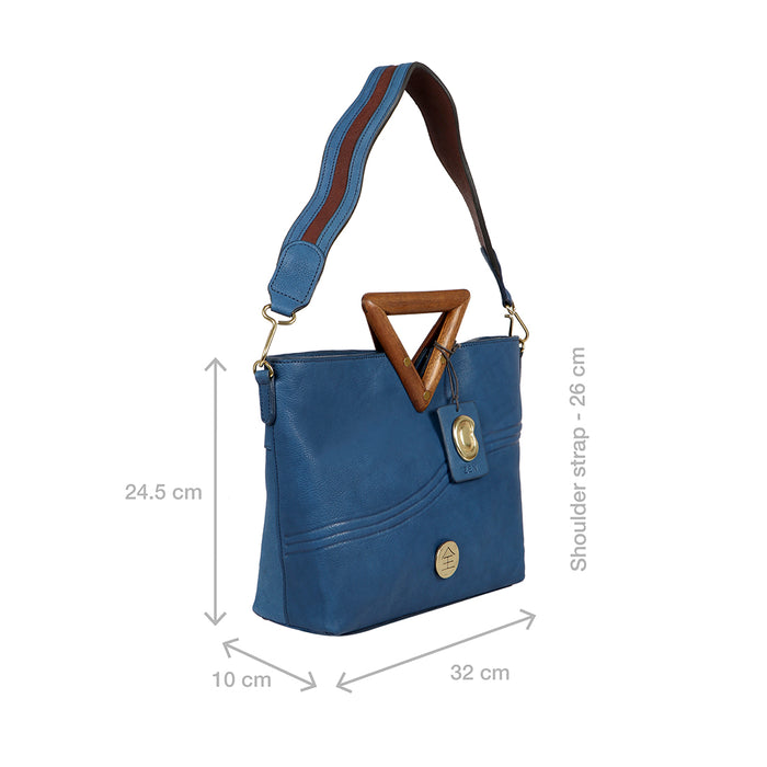 Daishi 02 Blue Leather Shoulder Bag