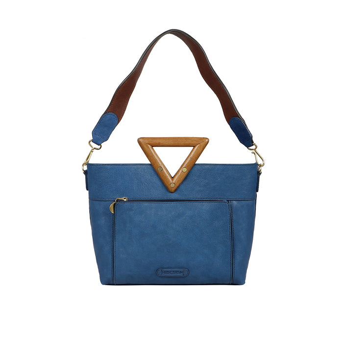 Daishi 02 Blue Leather Shoulder Bag