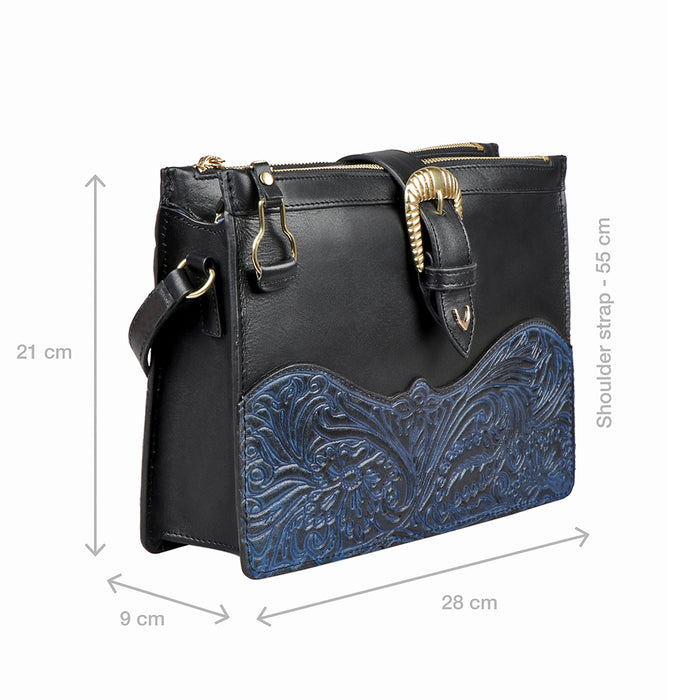 Desert Wind 02 Black Leather Crossbody