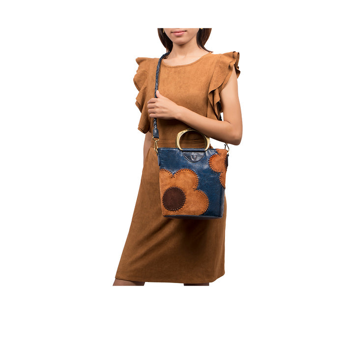 Diana 01 Blue Leather Crossbody