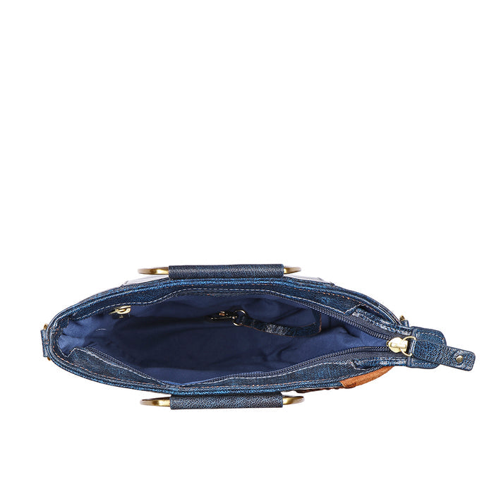 Diana 01 Blue Leather Crossbody