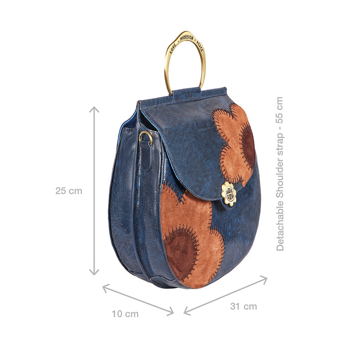 Diana 02 Blue Leather Crossbody