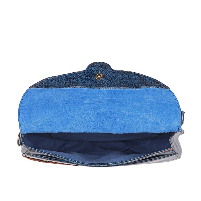 Diana 02 Blue Leather Crossbody