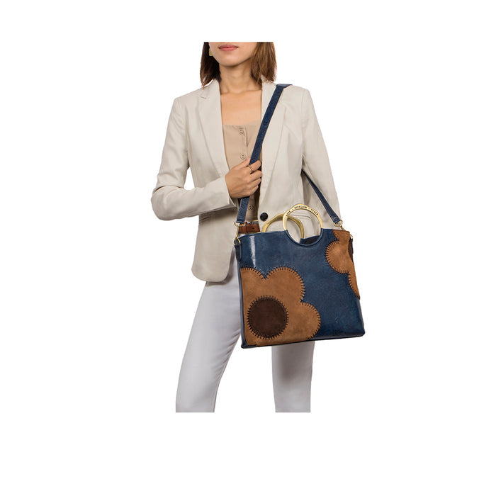Diana 03 Blue Leather Shoulder Bag