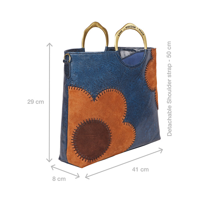 Diana 03 Blue Leather Shoulder Bag